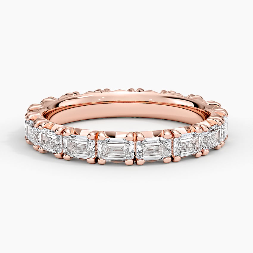 Nathalie Emerald Cut Eternity Lab Diamond Ring (2 ct. tw.) Rose Gold 18k Eternity Band