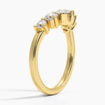 Five Stone Contour Lab Diamond Ring (1 ct. tw.) Yellow Gold 18k Wedding Band
