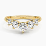 Five Stone Contour Lab Diamond Ring (1 ct. tw.) Yellow Gold 18k Wedding Band