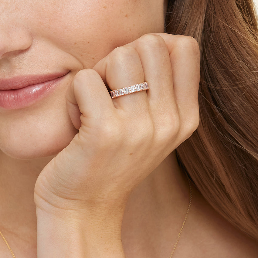 Naya Eternity Lab Diamond Ring Rose Gold 18k Eternity Band