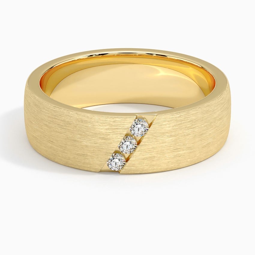 Dante Diamond 6.5mm Wedding Ring Yellow Gold 18k Wedding Band