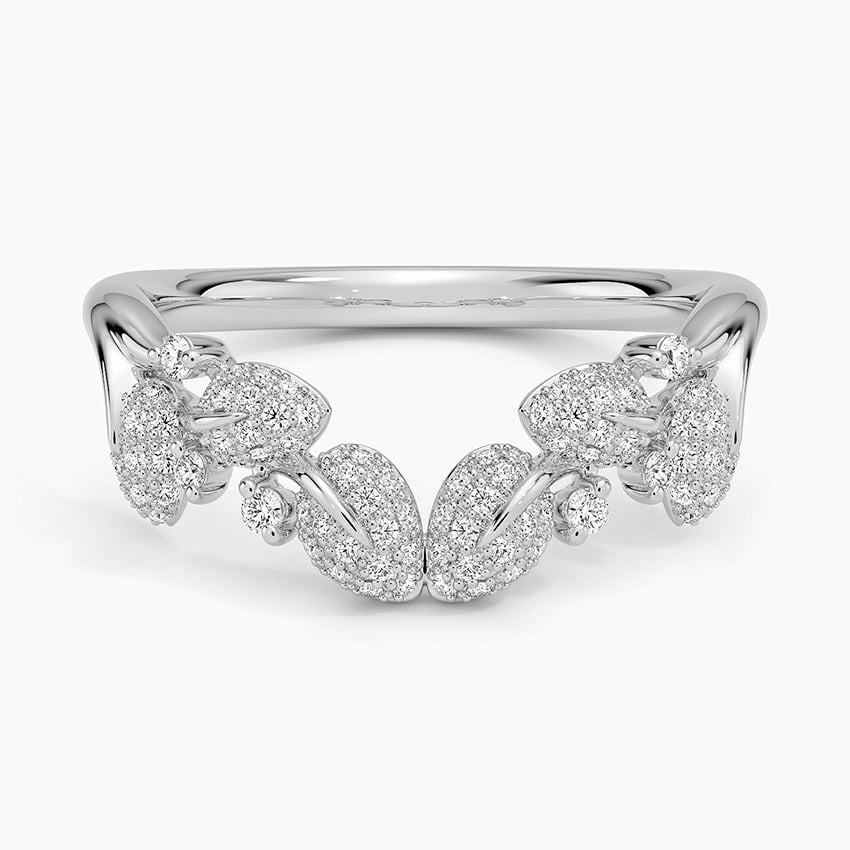 Canopy Pavé Diamond Contour Ring Platinum Wedding Band