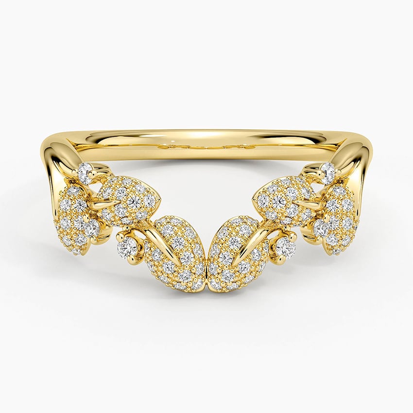 Canopy Pavé Diamond Contour Ring Yellow Gold 18k Wedding Band