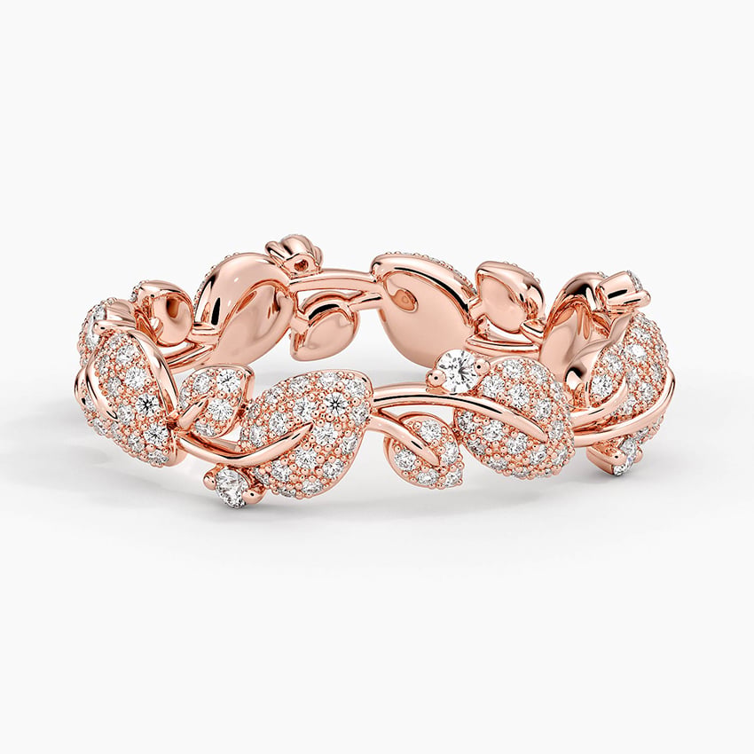 Canopy Pavé Eternity Diamond Ring Rose Gold 18k Eternity Band