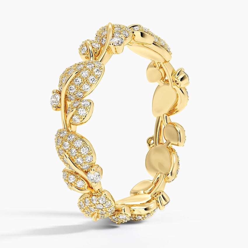 Canopy Pavé Eternity Diamond Ring Yellow Gold 18k Eternity Band