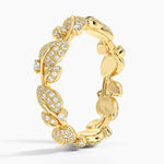 Canopy Pavé Eternity Diamond Ring Yellow Gold 18k Eternity Band