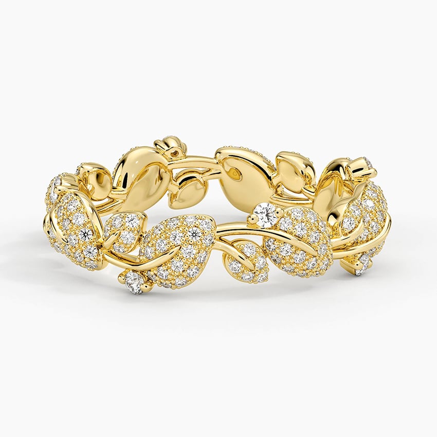 Canopy Pavé Eternity Diamond Ring Yellow Gold 18k Eternity Band