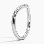 Petite Curved Diamond Ring (1/5 ct. tw.) Platinum Wedding Band