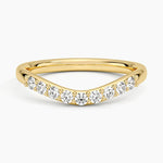 Petite Curved Diamond Ring (1/5 ct. tw.) Yellow Gold 18k Wedding Band