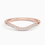 Petite Curved Diamond Ring (1/10 ct. tw.) Rose Gold 18k Wedding Band