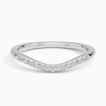 Petite Curved Diamond Ring (1/10 ct. tw.) Platinum Wedding Band