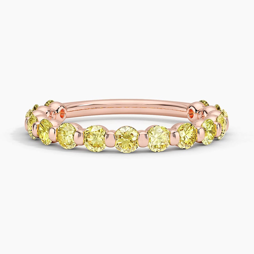 Yellow Lab Diamond Ring (1 ct. tw.) Rose Gold 18k Wedding Band