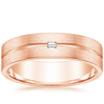 Ezra Diamond 5.5mm Wedding Ring Rose Gold 18k Wedding Band