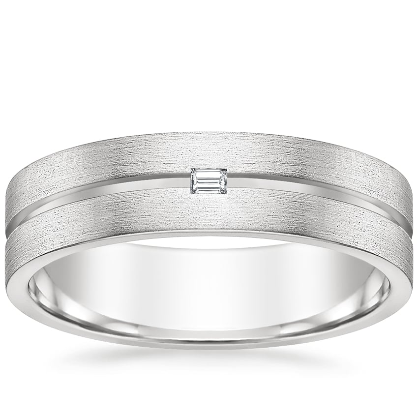Ezra Diamond 5.5mm Wedding Ring Platinum Wedding Band