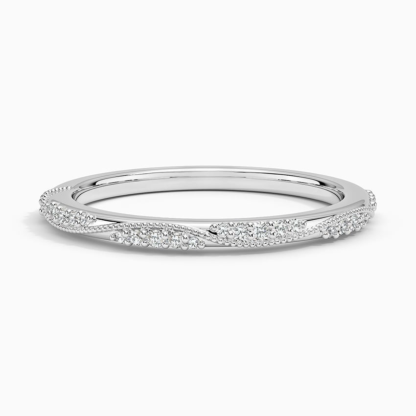 Camellia Milgrain 1.5mm Diamond Ring Platinum Wedding Band