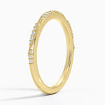 Camellia Milgrain 1.5mm Diamond Ring Yellow Gold 18k Wedding Band