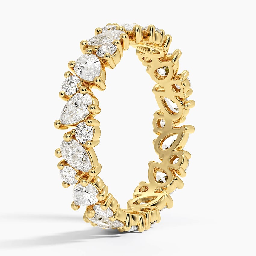 Grand Olivetta Eternity Diamond Ring Yellow Gold 18k Eternity Band