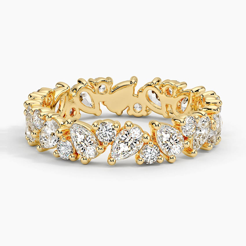 Grand Olivetta Eternity Diamond Ring Yellow Gold 18k Eternity Band