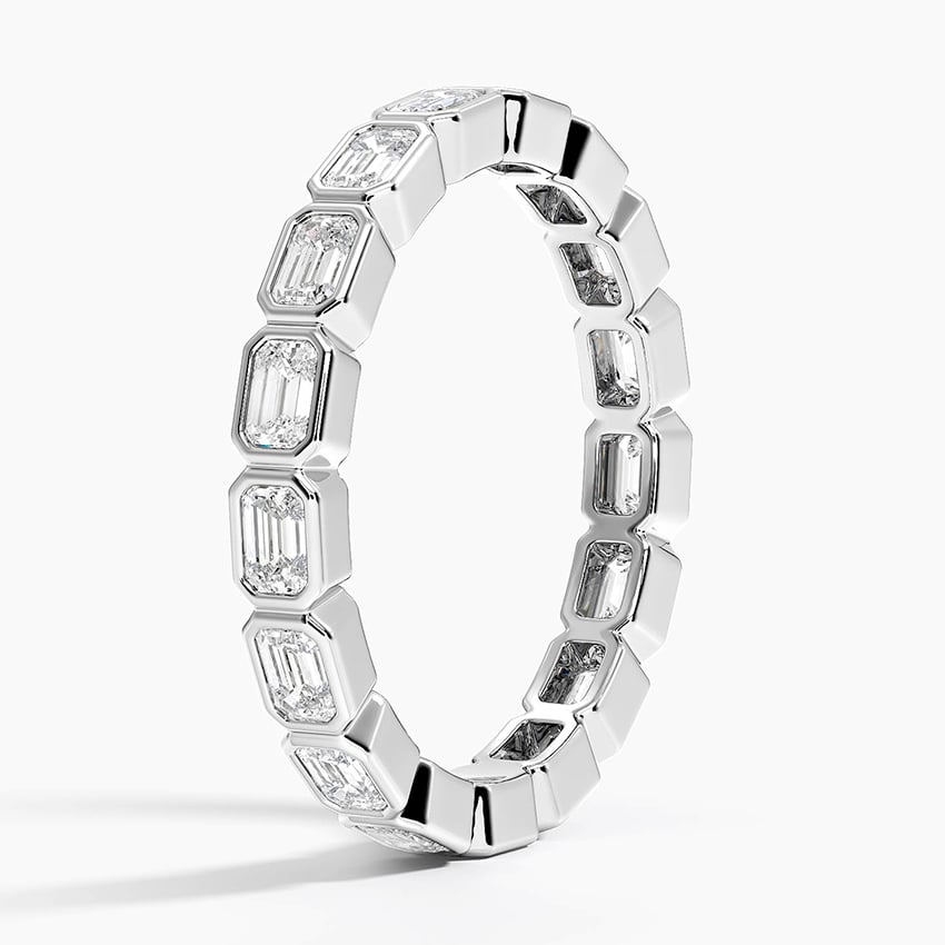 East-West Bezel Emerald Cut Eternity Diamond Ring (1 1/2 ct. tw.) Platinum Eternity Band