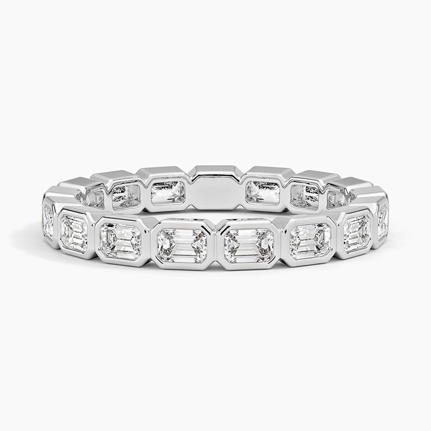 East-West Bezel Emerald Cut Eternity Diamond Ring (1 1/2 ct. tw.) Platinum Eternity Band