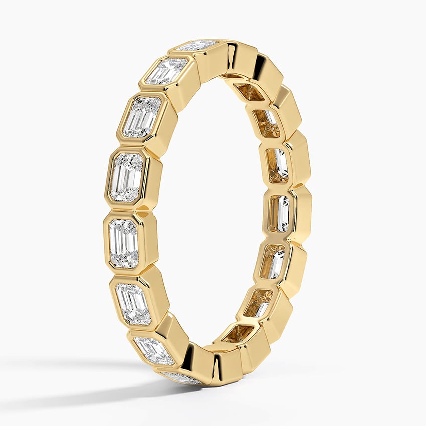 East-West Bezel Emerald Cut Eternity Diamond Ring (1 1/2 ct. tw.) Yellow Gold 18k Eternity Band