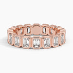 Bezel Emerald Cut Eternity Lab Diamond Ring (2 1/2 ct. tw.) Rose Gold 18k Eternity Band