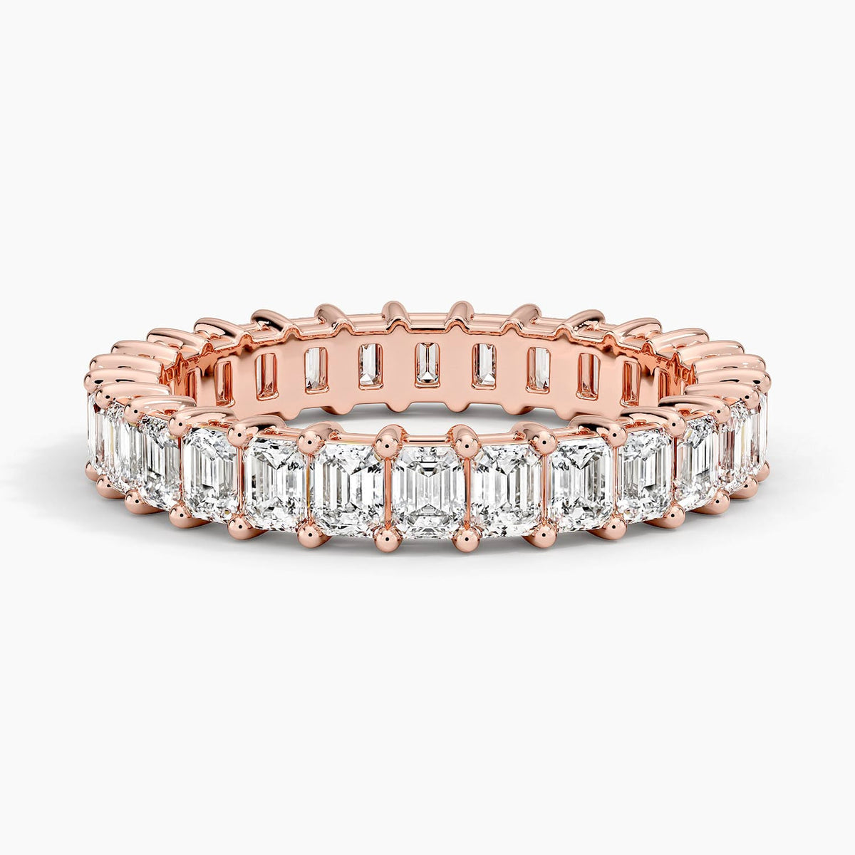 Emerald Eternity Diamond Ring (2 ct. tw.) Rose Gold 18k Eternity Band
