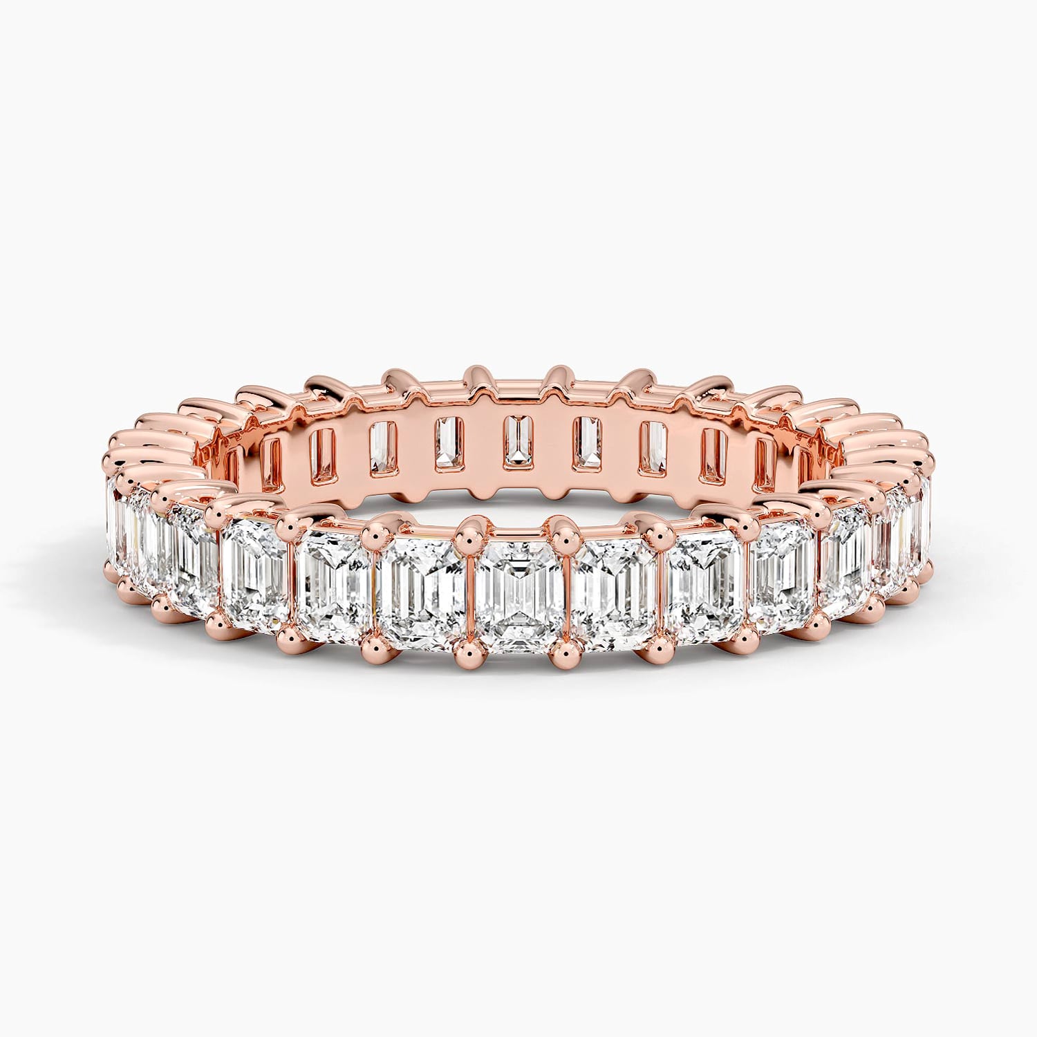 Emerald Eternity Diamond Ring (2 ct. tw.) Rose Gold 18k Eternity Band