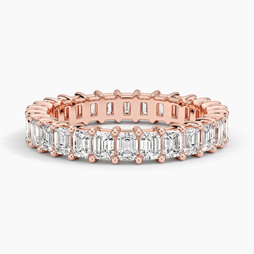 Emerald Eternity Diamond Ring (2 ct. tw.) Rose Gold 18k Eternity Band