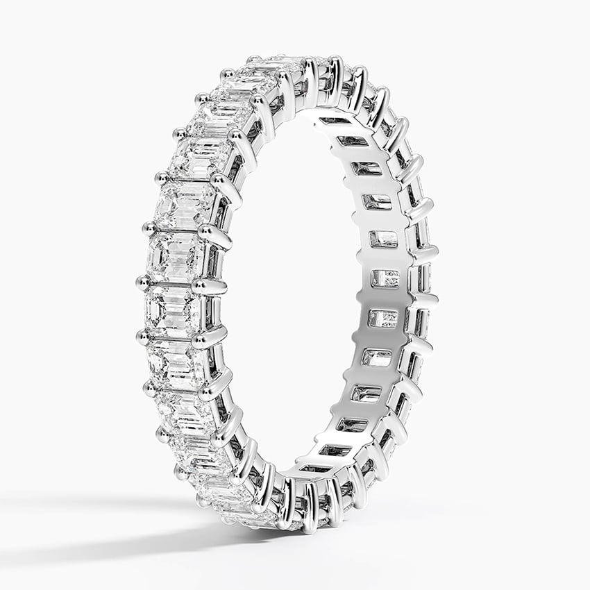 Emerald Eternity Lab Diamond Ring (2 ct. tw.) Platinum Eternity Band