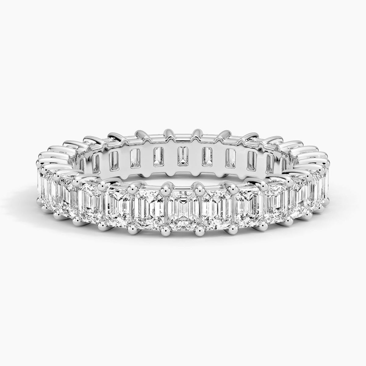 Emerald Eternity Diamond Ring (2 ct. tw.) Platinum Eternity Band