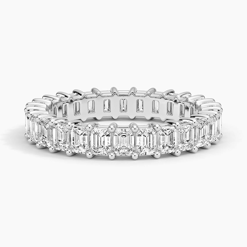 Emerald Eternity Diamond Ring (2 ct. tw.) Platinum Eternity Band