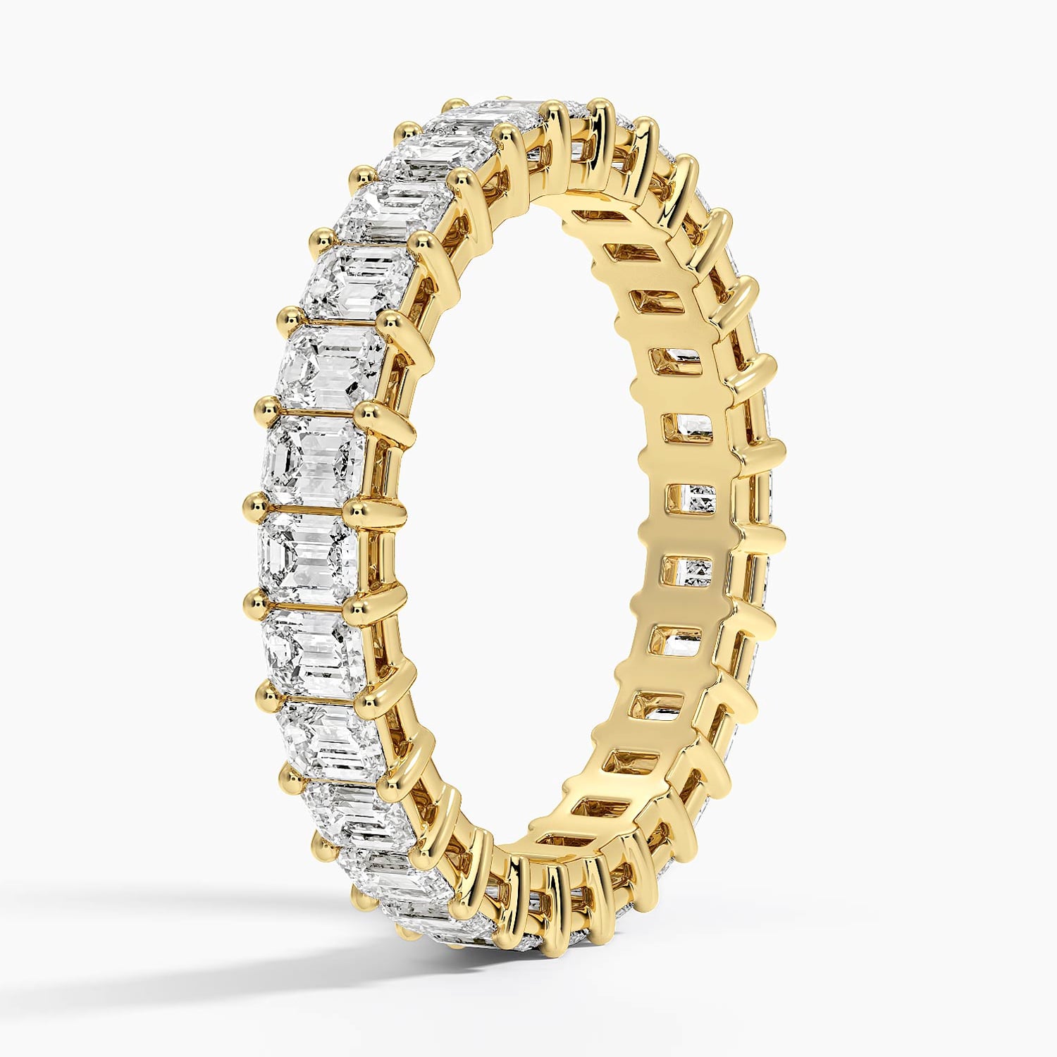 Emerald Eternity Diamond Ring (2 ct. tw.) Yellow Gold 18k Eternity Band