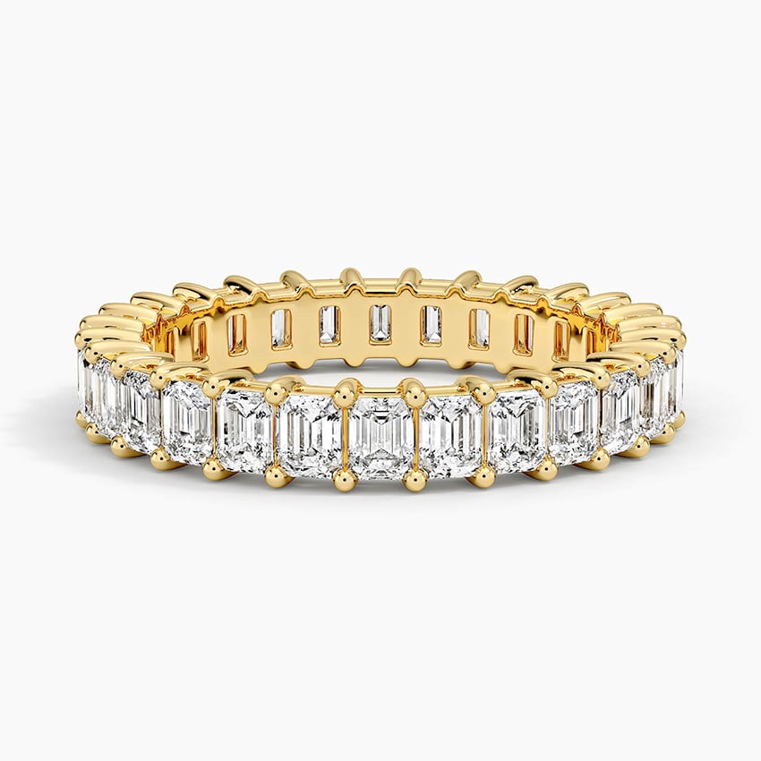Emerald Eternity Diamond Ring (2 ct. tw.) Yellow Gold 18k Eternity Band