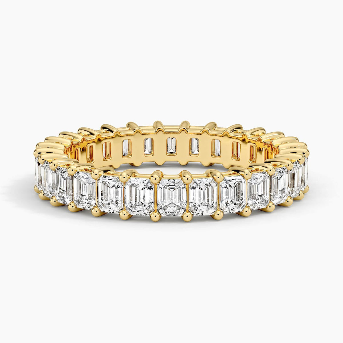 Emerald Eternity Diamond Ring (2 ct. tw.) Yellow Gold 18k Eternity Band