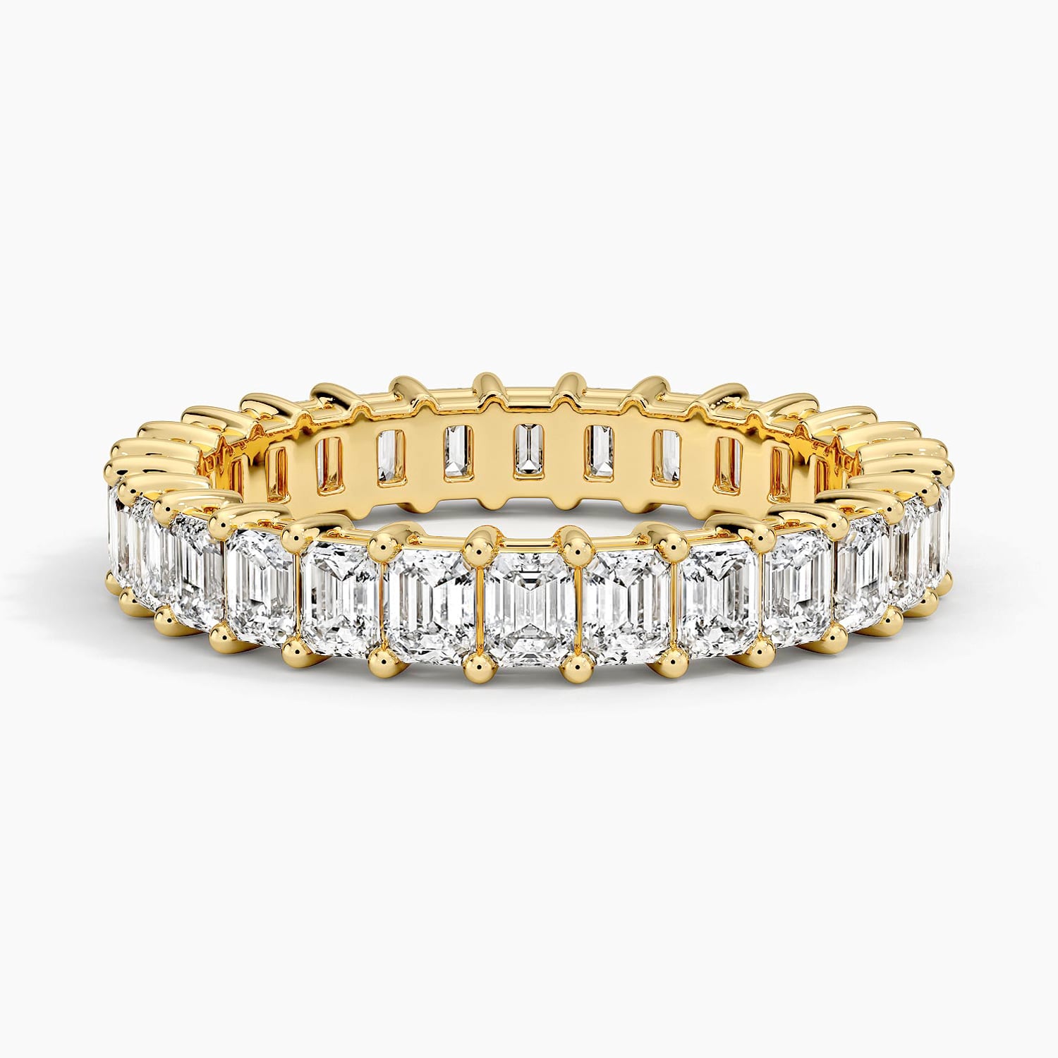 Emerald Eternity Diamond Ring (2 ct. tw.) Yellow Gold 18k Eternity Band