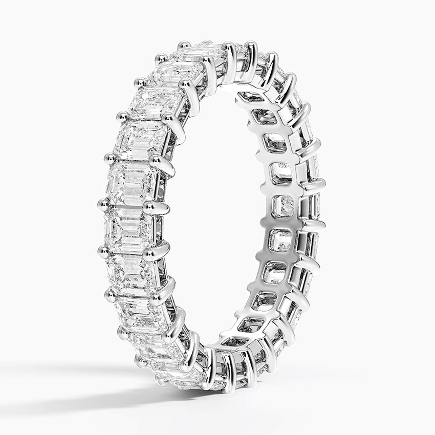 Emerald Eternity Lab Diamond Ring (3 ct. tw.) Platinum Eternity Band