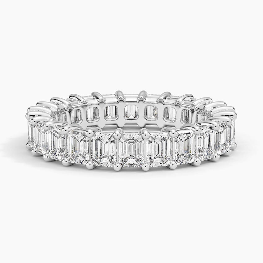 Emerald Eternity Lab Diamond Ring (2 ct. tw.) Platinum Eternity Band