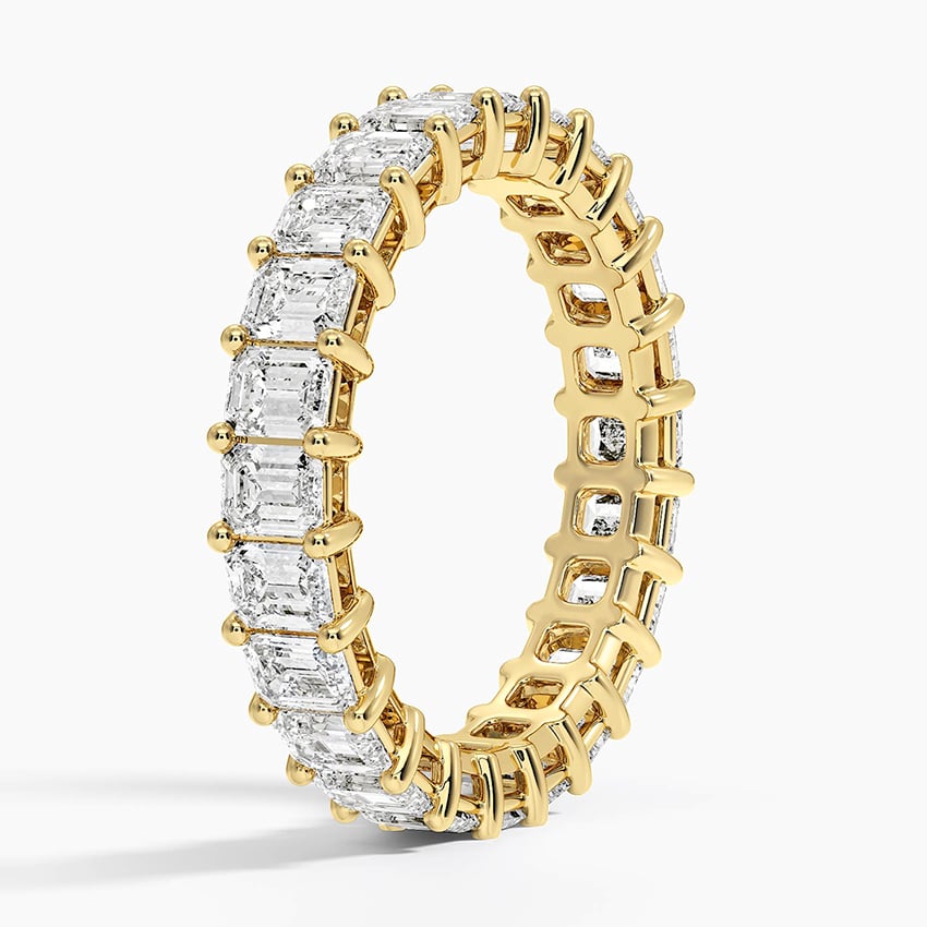 Emerald Eternity Diamond Ring (3 ct. tw.) Yellow Gold 18k Eternity Band