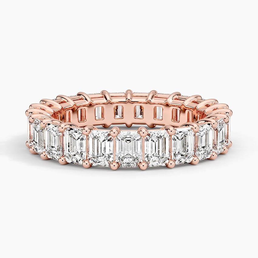 Emerald Eternity Diamond Ring (4 ct. tw.) Rose Gold 18k Eternity Band