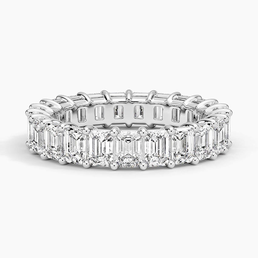 Emerald Eternity Diamond Ring (4 ct. tw.) Platinum Eternity Band