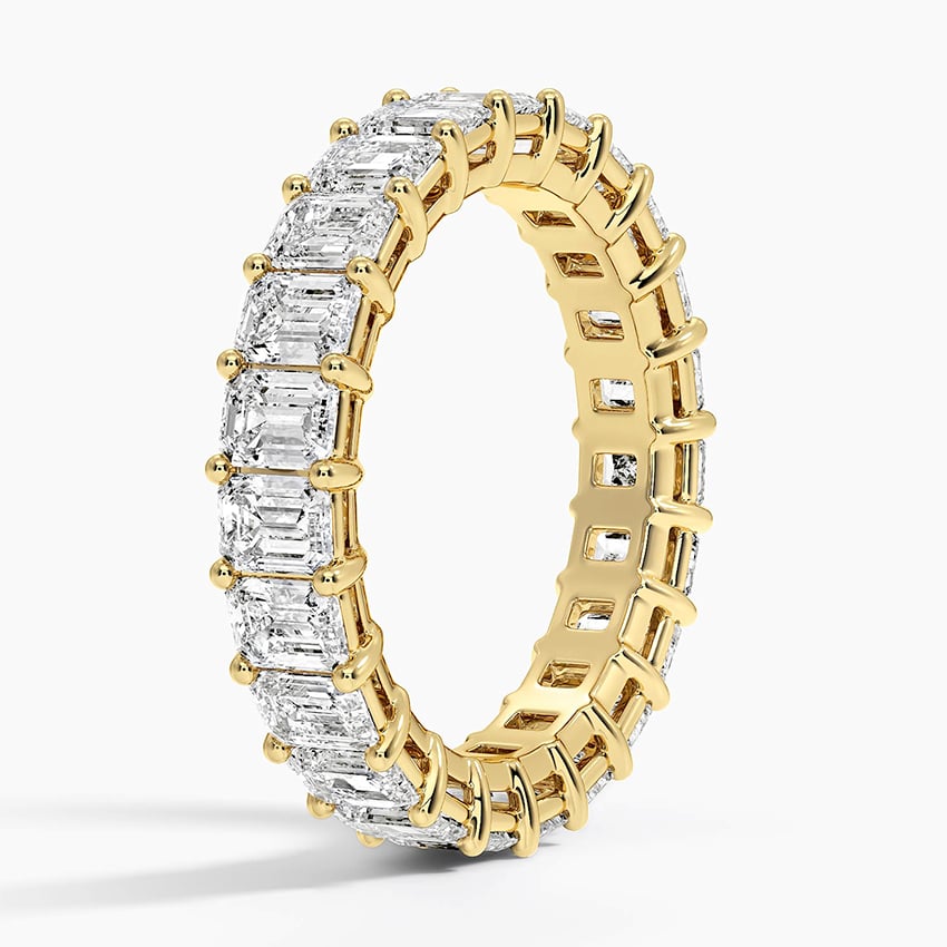 Emerald Eternity Diamond Ring (4 ct. tw.) Yellow Gold 18k Eternity Band