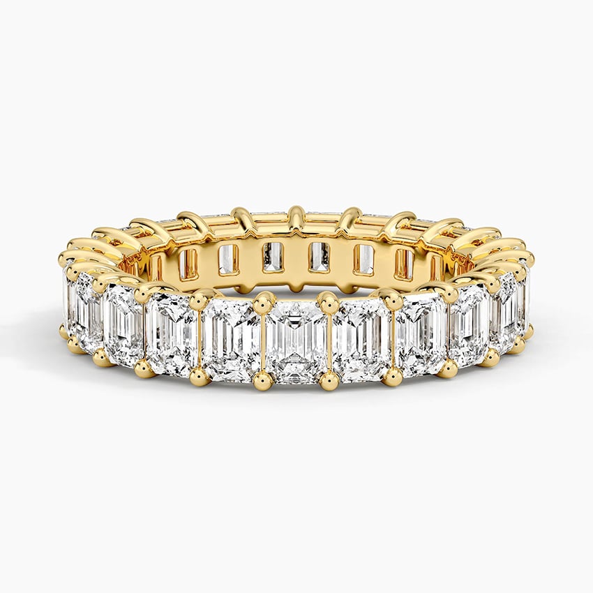 Emerald Eternity Lab Diamond Ring (4 ct. tw.) Yellow Gold 18k Eternity Band