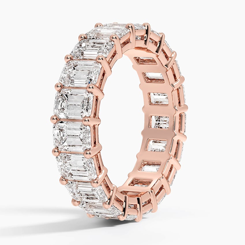 Emerald Eternity Lab Diamond Ring (6 ct. tw.) Rose Gold 18k Eternity Band
