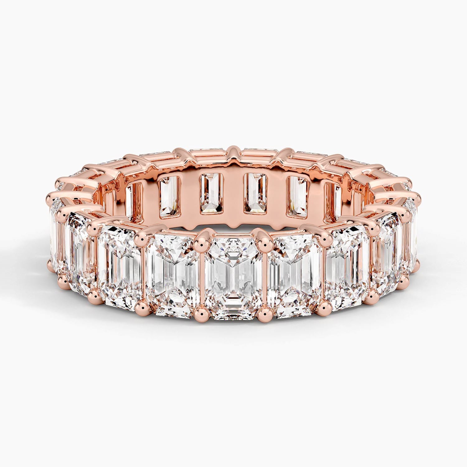 Emerald Eternity Diamond Ring (6 ct. tw.) Rose Gold 18k Eternity Band