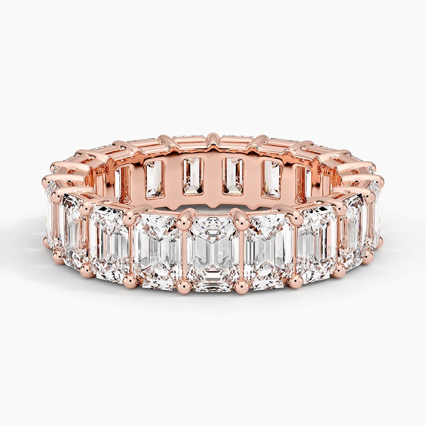 Emerald Eternity Diamond Ring (6 ct. tw.) Rose Gold 18k Eternity Band