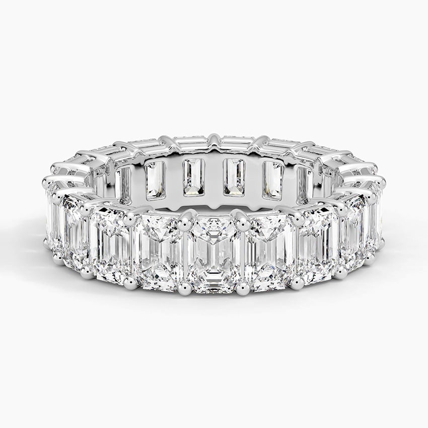 Emerald Eternity Lab Diamond Ring (6 ct. tw.) Platinum Eternity Band