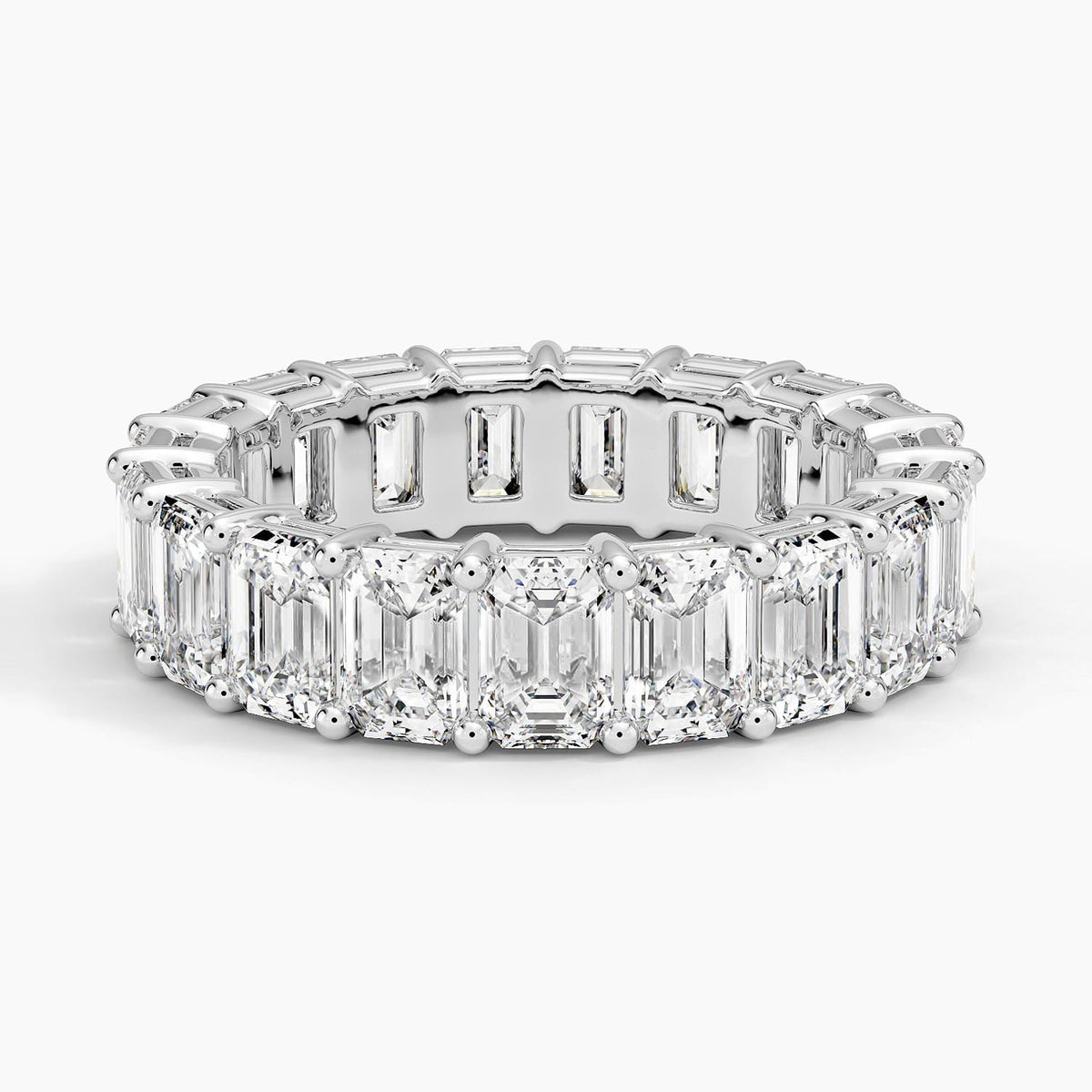 Emerald Eternity Diamond Ring (6 ct. tw.) Platinum Eternity Band
