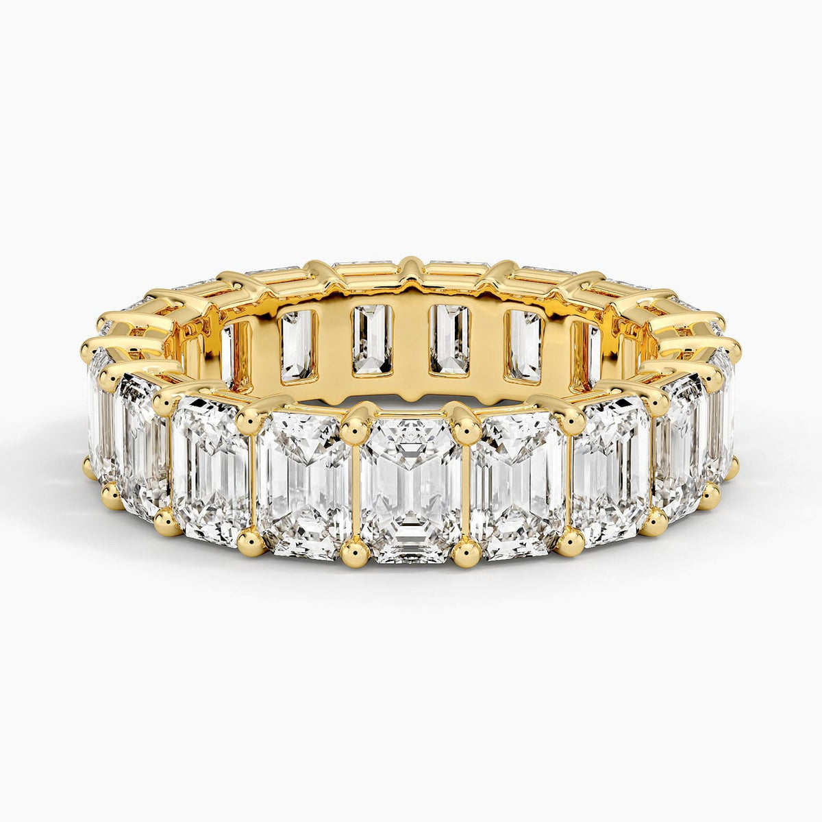 Emerald Eternity Diamond Ring (6 ct. tw.) Yellow Gold 18k Eternity Band