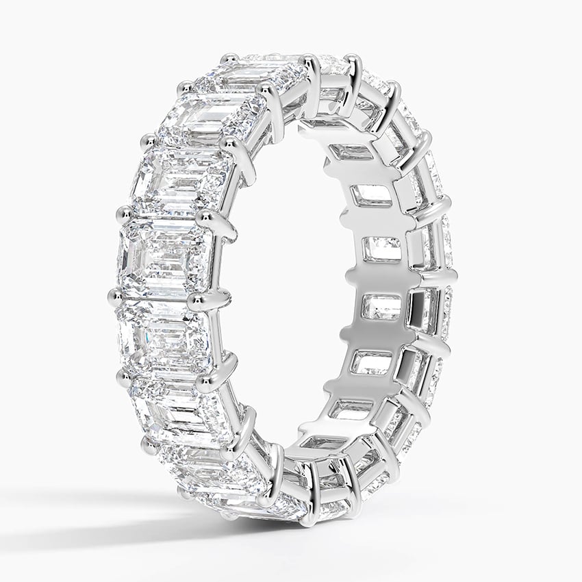 Emerald Eternity Lab Diamond Ring (7 ct. tw.) Platinum Eternity Band